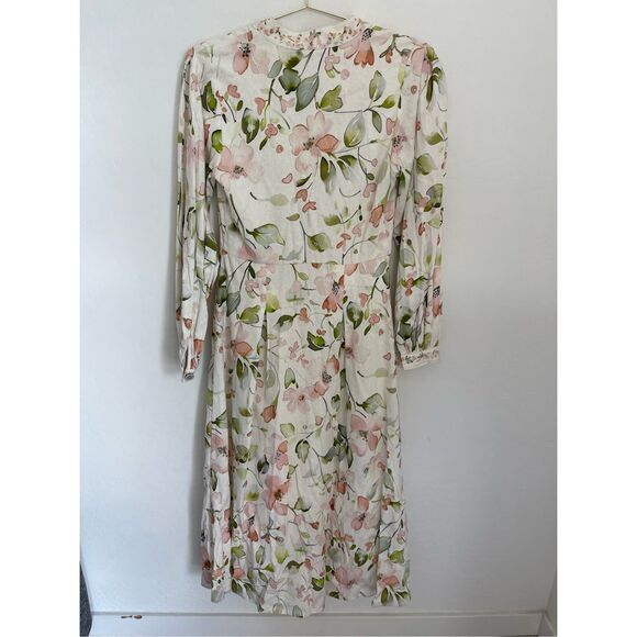 CAROLINE CONSTAS Floral Print Linen Dress Size Small NWT - Picture 6 of 11